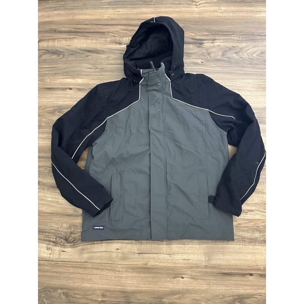 Lands' End Outfitters Mens Jacket‎ Size M Full Zip Winter Jacket Gray